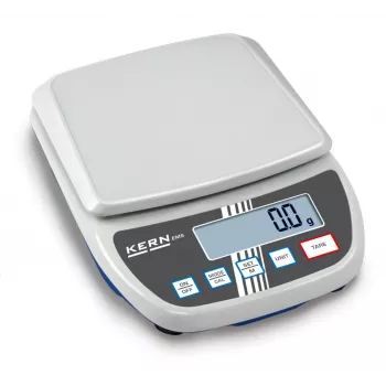 KERN EMS 12K0.1 precíziós mérleg, 12 kg x 0,1 g, rozsdamentes acél platform, RS-232, hálózati/akkumulátoros üzem
