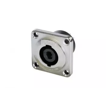 Neutrik NLT4MPXX speakON 4 pólusú beépített csatlakozóaljzat, fekete, forrasztócsészék, 30 A
