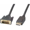 EFB Elektronik DisplayPort - DVI-D kábel, 2 m, fekete, öntött, hüvelyes csavarok K5564SW.2