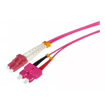 Tecline HD OM4 multimódusú optikai patch kábel LC – SC duplex, 50/125 µm, Erika lila, 7,5 m 798LS07