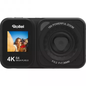 Rollei Compactline 64 Dual Screen digitális fényképezőgép – 14MP, 5x zoom, fekete