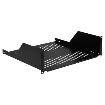 EFB Elektronik 19 inch 3U rack polc, 450 mm mély, 36 kg teherbírás, RAL 9005 fekete 691650TS.3U450