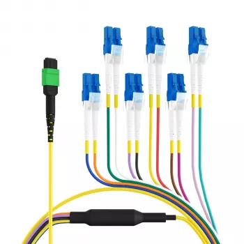 EFB Elektronik MPOF12LCOS2-5 MPO/APC(F)–LC trunk kábel OS2 12 szál Type B LSZH sárga 5 m