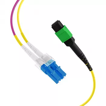 EFB Elektronik MPOF12LCOS2-5 MPO/APC(F)–LC trunk kábel OS2 12 szál Type B LSZH sárga 5 m