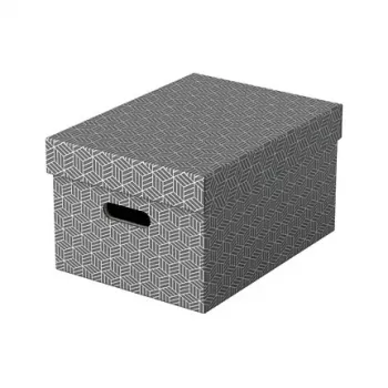 Esselte tárolódoboz Home M, 17,5 L, 26,5 x 36,5 x 20,5 cm, 3 darabos csomag, fehér/szürke (628283)