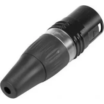 HICON HI-X5CM-B 5-Pin Male XLR Connector, Solder Termination, Die-Cast Zinc, Black 30200514