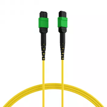 EFB Elektronik MPOF12MPOFOS2-2 MPO-PLUS APC aljzat–MPO-PLUS APC aljzat OS2 egymódusú 12 szálas B típusú LSZH sárga patch kábel, 2 m