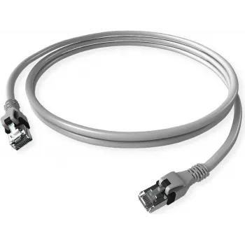 ZVK GmbH EasyLan PushPull Cat 6 STP patch kábel, RJ-45 dugó–RJ-45 dugó, 1 m, szürke, ráfröccsöntött törésvédő hüvely CPP1OACACA0010