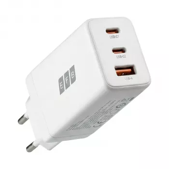 EFB Elektronik 65W GaN fali töltő 2x USB-C + USB-A PD3.0 QC3.0 fehér G651A2CE