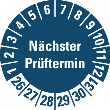 HEIN ipari táblák ellenőrző matrica NP26-31 kék kerek 20mm 500/tekercs (185778)