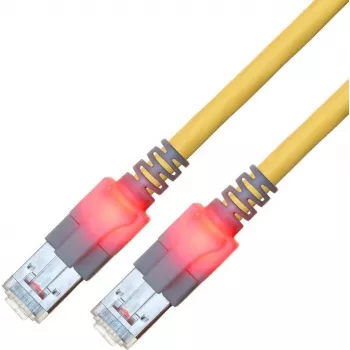 ZVK GMBH Easylan DualBoot LED patchkábel RJ45 S/FTP Cat.6 (Class E), saCon csatlakozóval, LSOH, sárga, 25 m CS1OYCDCD0250