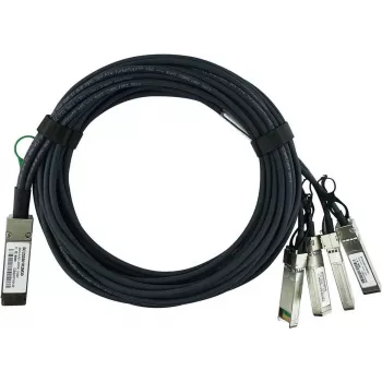 BlueLAN LSWM1QSTK3-BL 40GBASE-CR4 QSFP–4x10GBASE-CR SFP+ passzív Direct Attach breakout kábel, 1 m, AWG30