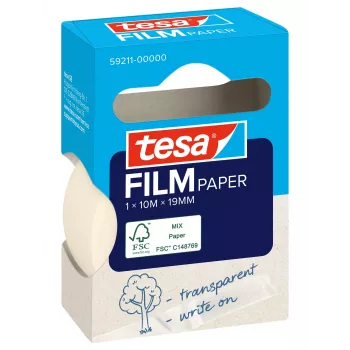 Tesa 59211 papír ragasztószalag 19 mm x 10 m, természetes fehér, kézzel szakítható, írható, oldószermentes 59211-00000-00