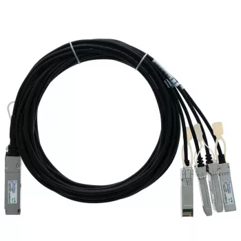 BlueLAN 40GBASE-CR4 QSFP–4x10GBASE-CR SFP+ passzív Direct Attach breakout kábel, 2m, AWG30, kompatibilis Chelsio OCTTAPCABLE2M OCTTAPCABLE2M-BL