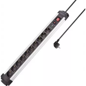 SYGONIX SY-4755616 túlfeszültség-védő elosztó ezüst fekete 6 Schuko konnektor 1,5m