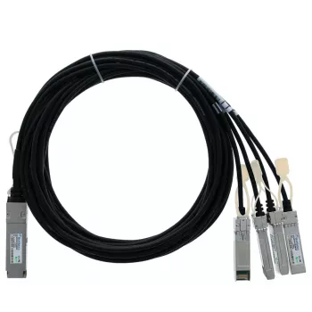 BlueLAN kompatibilis Allied Telesis AT-QSFP-4SFP10G-2CU passzív 40GBASE-CR4 QSFP–4x10GBASE-CR SFP+ Direct Attach breakout kábel, 2m, AWG30 AT-QSFP-4SFP10G-2CU-BL
