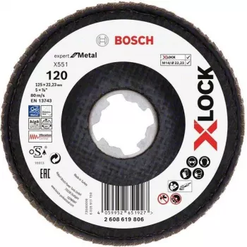 Bosch Accessories 2608619806 Expert for Inox X-LOCK csiszolótárcsa 125 mm, 60 szemcse, 1 darab