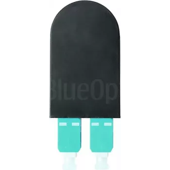 BLUELAN BlueOptics LWL-loopback-adapter OM3 50/125µm multimód SC/UPC duplex, aqua/türkiz, kerámiaferrule, -40°C és +85°C között (BOLBSCOM3)