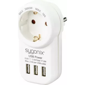Sygonix SY-4755856 köztes csatlakozó 2 USB-csatlakozóval fehér