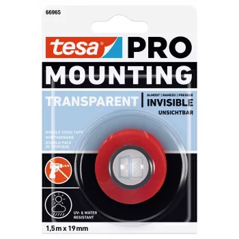 tesa Montage PRO átlátszó 66965-00000-00 rögzítőszalag 1,5 m x 19 mm