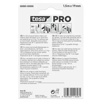 tesa Montage PRO átlátszó 66965-00000-00 rögzítőszalag 1,5 m x 19 mm