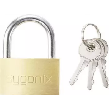 Sygonix SY-5045284 lakat 39,8 mm nem egykulcsos, arany-sárga, tömör sárgaréz, edzett acélkengyel