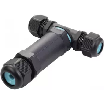 Sygonix SY-5516050 időjárásálló kábelcsatlakozó csavaros kapcsokkal, IP68, 3 pólusú, fekete