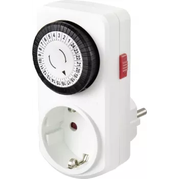 Sygonix SY-5042668 analóg dugaszoló időzítő kapcsoló napi programmal 3680 W IP20 folyamatos üzem fehér