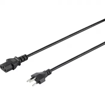 Sygonix SY-5042720 IEC C13 tápkábel, CEE 7/7 szögletes Schuko-dugó IEC C13 aljzatra, 2 m, fekete