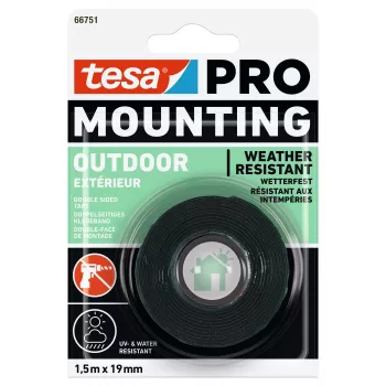 tesa Montage PRO Outdoor 66751-00000-00 átlátszó rögzítőszalag 1,5 m x 19 mm