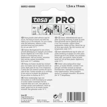 tesa Montage PRO tükörrögzítő szalag fehér 1,5 m x 19 mm 66952-00000-00