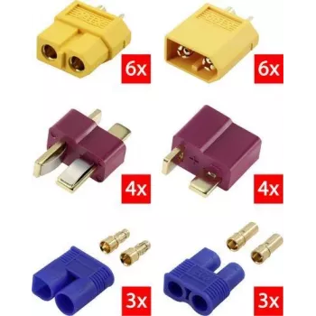 Reely RE-6699867 XT60 T-dugóra és EC3-ra aranyozott Y-elosztó adapterkábel