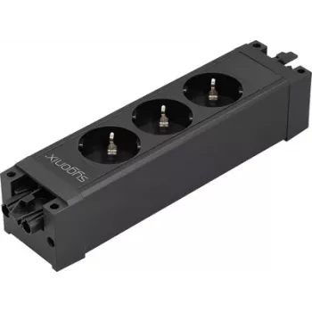 Sygonix SY-6872234 3 foglalatos aljzatmodul kapcsoló nélkül fekete