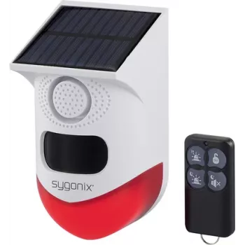 Sygonix mini riasztórendszer fehér piros LED PIR mozgásérzékelővel és távirányítóval (SY-6515320)