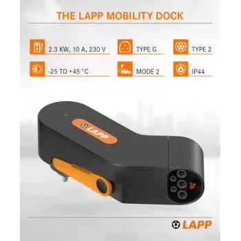 LAPP MOBILITY Mobility Dock EV töltő Type 2 – CEE 32A 7,4 kW 2. mód, 5 m kábel 65416