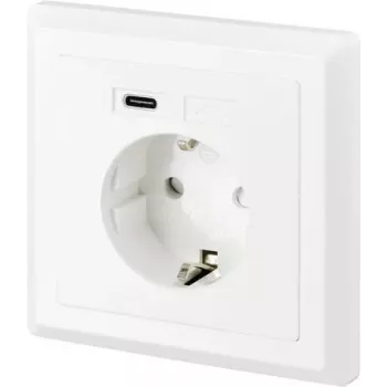 SYGONIX SY-5238674 süllyesztett aljzat 2 USB-A csatlakozóval, Schuko, fehér