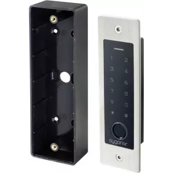 Sygonix SY-5231014 ujjlenyomat/RFID süllyesztett beléptetőrendszer megvilágított billentyűzettel, 12-18 V DC, IP55