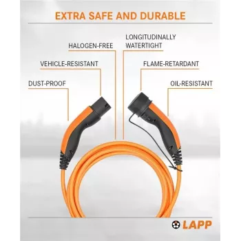 LAPP Type 2 EV töltőkábel 11 kW 3m narancssárga 75743