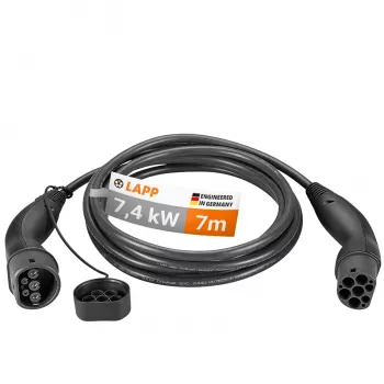 LAPP MOBILITY Type 2 EV töltőkábel, 7,4 kW, 7 m, fekete 61783