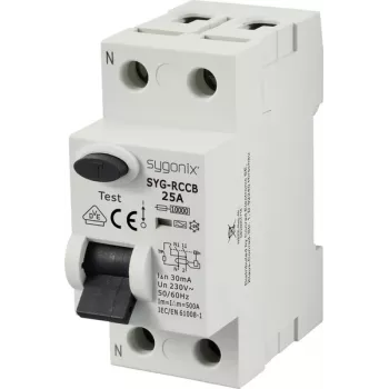 Sygonix SY-6438014 FI hibaáram-védőkapcsoló 1P+N 25A 30mA Type-A 230V AC 10kA