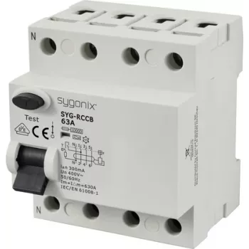 Sygonix SY-6438024 FI hibaáram-védőkapcsoló 4-pólusú 63A 300mA Type-A 10kA 400V AC