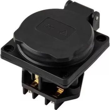 Sygonix SY-6746374 Schuko aljzat IP44 fekete
