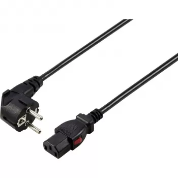 Sygonix SY-6733072 reteszelhető IEC C13 tápkábel, CEE 7/7–IEC C13, 2 m, fekete