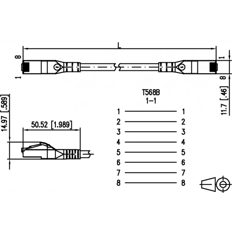 METZ BTR NETCOM Cat6a S/FTP patchkábel, 15 m, sárga 130845A577-E