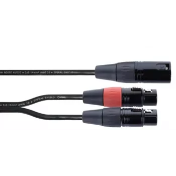 Cordial EY 0,3 MFF XLR Y-adapter kábel - 1x XLR dugó 2x XLR aljzat, 0,3 m, fekete 14881