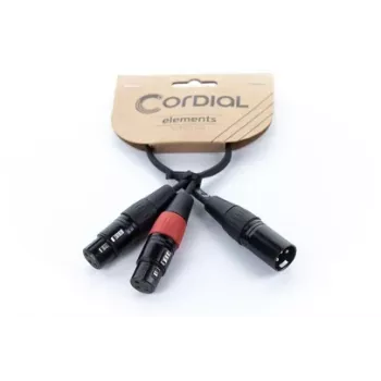 Cordial EY 0,3 MFF XLR Y-adapter kábel - 1x XLR dugó 2x XLR aljzat, 0,3 m, fekete 14881