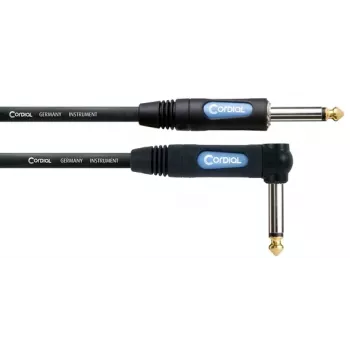 Cordial 13737 mono jack patch kábel 6,3 mm dugó 6,3 mm dugóra, 3 m, fekete PVC, oxigénmentes réz, spirál árnyékolás