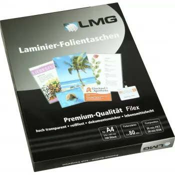 LMG A4 fényes laminálófólia 80 mikron 100 darabos csomag (LMGA4-80L)