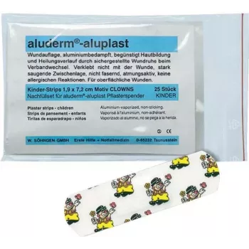 SÖHNGEN Aluderm Aluplast ragtapasz-utántöltő készlet bohóc-adagolóhoz, 25 darab, bőrszínű, hipoallergén, latexmentes 1009921