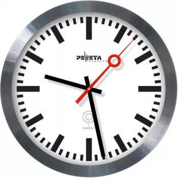 PEWETA rádióvezérlésű falióra pályaudvari óra, 30 cm, alumínium 51.020.325